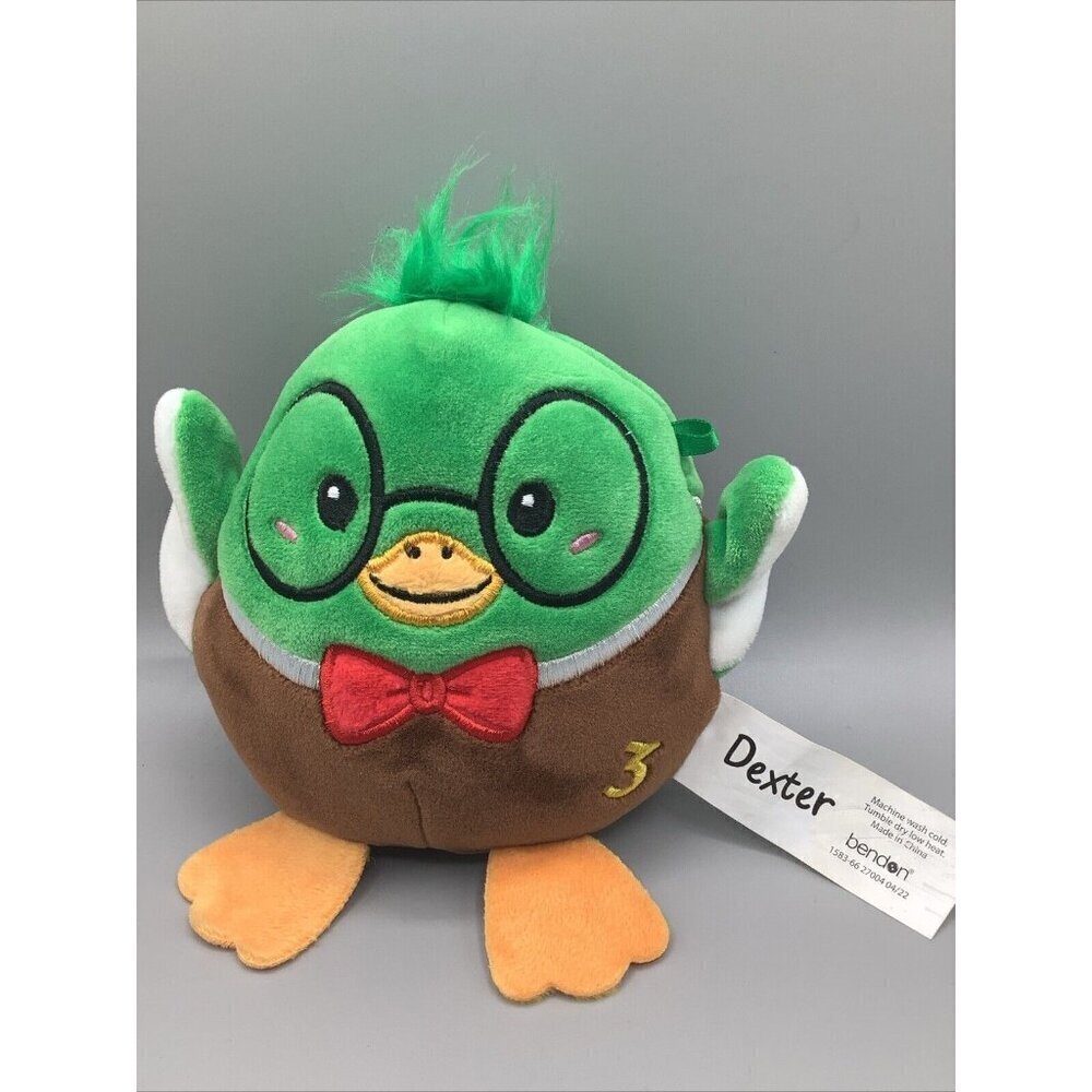 Bendon Dexter Duck 2022 Story Plush Stuffed Animal Toy Mallard Glasses Squish